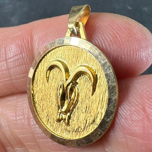 Vintage French Zodiac Ares 18K Yellow Gold Charm Pendant