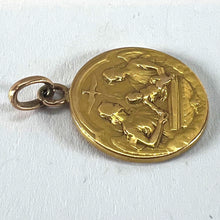 Load image into Gallery viewer, French Dropsy Baptism Angel Holy Dove 18K Yellow Gold Religious Medal Pendant

