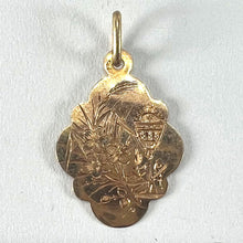 Load image into Gallery viewer, Antique French First Communion Chalice Floral 18K Rose Gold Charm Pendant
