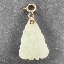 Load image into Gallery viewer, Carved Green Jade Buddha 14K Yellow Gold Charm Pendant
