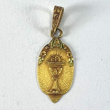 Load image into Gallery viewer, Antique French First Communion Chalice Floral 18K Yellow Gold Charm Pendant
