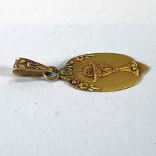 Load image into Gallery viewer, Antique French First Communion Chalice Floral 18K Yellow Gold Charm Pendant
