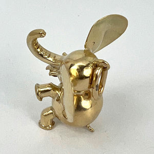 Large Lucky Elephant 14K Yellow Gold Charm Pendant