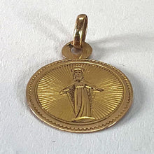 Load image into Gallery viewer, Antique French Virgin Mary 18K Yellow Gold Charm Medal Pendant

