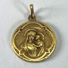 Load image into Gallery viewer, Antique French Madonna and Child 18K Yellow Gold Religious Medal Pendant
