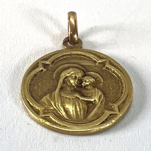 Load image into Gallery viewer, Antique French Madonna and Child 18K Yellow Gold Religious Medal Pendant
