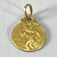Load image into Gallery viewer, Small Vintage French St Christopher 18K Yellow Gold Charm Pendant
