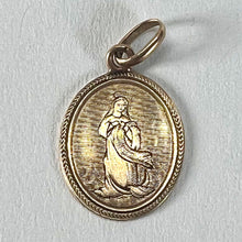 Load image into Gallery viewer, Antique French Virgin Mary 18K Rose Gold Oval Charm Medal Pendant
