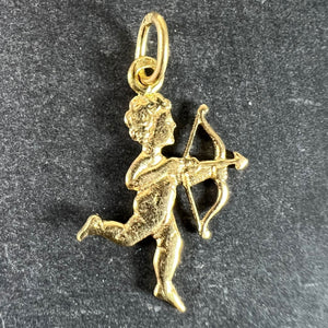 Vintage French Cupid Love 18K Yellow Gold Charm Pendant