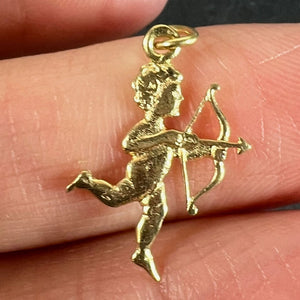 Vintage French Cupid Love 18K Yellow Gold Charm Pendant