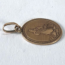 Load image into Gallery viewer, Antique French Virgin Mary 18K Rose Gold Oval Charm Medal Pendant
