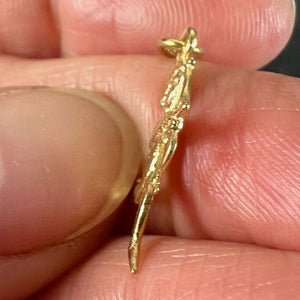 Vintage French Cupid Love 18K Yellow Gold Charm Pendant
