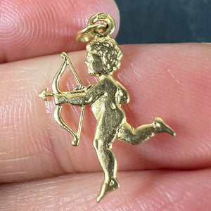 Vintage French Cupid Love 18K Yellow Gold Charm Pendant