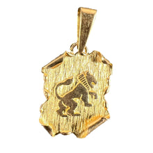 Load image into Gallery viewer, Vintage French Leo Scroll  Zodiac 18K Yellow Gold Charm Pendant
