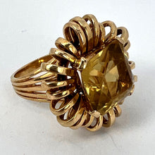 Load image into Gallery viewer, 8.42 Carat Citrine 18 Karat Yellow Gold Retro Spring Cocktail Ring
