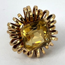 Load image into Gallery viewer, 8.42 Carat Citrine 18 Karat Yellow Gold Retro Spring Cocktail Ring
