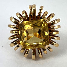 Load image into Gallery viewer, 8.42 Carat Citrine 18 Karat Yellow Gold Retro Spring Cocktail Ring
