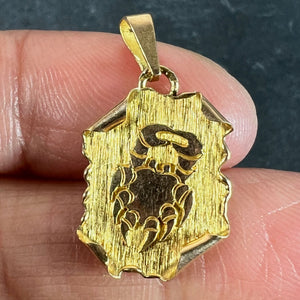 Vintage French Cancer Scroll  Zodiac 18K Yellow Gold Charm Pendant