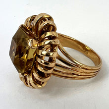 Load image into Gallery viewer, 8.42 Carat Citrine 18 Karat Yellow Gold Retro Spring Cocktail Ring
