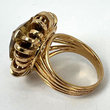 Load image into Gallery viewer, 8.42 Carat Citrine 18 Karat Yellow Gold Retro Spring Cocktail Ring
