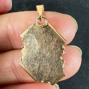 Vintage French Libra Scroll  Zodiac 18K Yellow Gold Charm Pendant