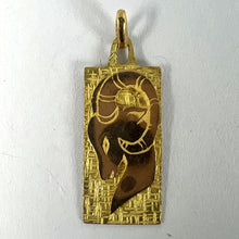 Load image into Gallery viewer, French Capricorn Ares Starsign Zodiac 18K Yellow Gold Charm Medal Pendant
