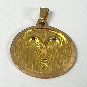 Vintage French Zodiac Ares 18K Yellow Gold Charm Pendant