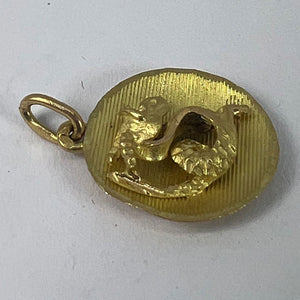 Vintage French Capricorn Starsign Zodiac 18K Yellow Gold Charm Medal Pendant