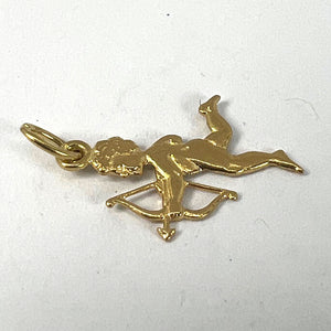 Vintage French Cupid Love 18K Yellow Gold Charm Pendant