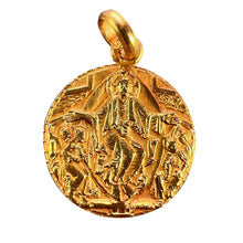 Load image into Gallery viewer, French Jesus Christ on Throne 18K Yellow Gold Medal Pendant
