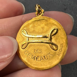 Becker French Zodiac Gemini Starsign 18K Yellow Gold Charm Pendant