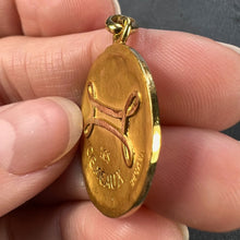 Load image into Gallery viewer, Becker French Zodiac Gemini Starsign 18K Yellow Gold Charm Pendant

