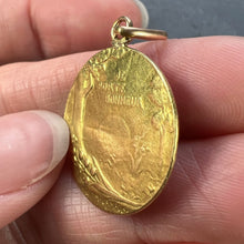 Load image into Gallery viewer, French Bonheur Good Luck 18K Yellow Gold Lucky Charm Medal Pendant
