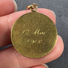 Load image into Gallery viewer, French Bonheur Good Luck 18K Yellow Gold Lucky Charm Medal Pendant
