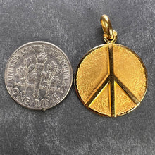 Load image into Gallery viewer, French Peace Sign 18K Yellow Gold Medal Pendant
