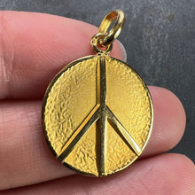 Load image into Gallery viewer, French Peace Sign 18K Yellow Gold Medal Pendant
