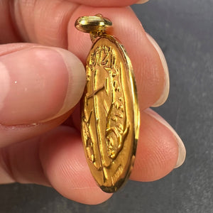 French Becker IXOYE Jesus Fish 18K Yellow Gold Medal Pendant