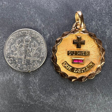 Load image into Gallery viewer, Augis French More Than Yesterday Ruby 18K Yellow Gold Love Charm Pendant
