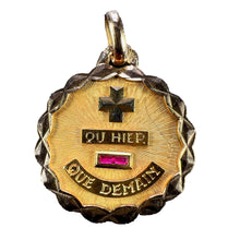 Load image into Gallery viewer, Augis French More Than Yesterday Ruby 18K Yellow Gold Love Charm Pendant
