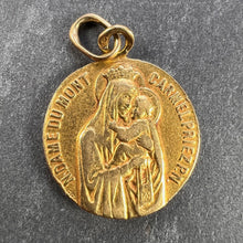 Load image into Gallery viewer, French Notre Dame du Mont Carmel 18 Karat Yellow Gold Medal Charm Pendant
