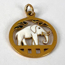 Load image into Gallery viewer, French Lucky Elephant 18K Yellow Gold Enamel Charm Pendant
