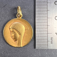 Load image into Gallery viewer, French Trecy Virgin Mary 18K Yellow Gold Medal Charm Pendant

