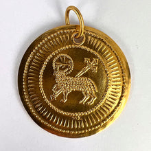 Load image into Gallery viewer, French Lamb of God 18K Yellow Gold Religious Medal Pendant

