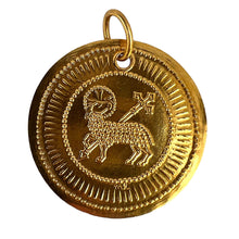 Load image into Gallery viewer, French Lamb of God 18K Yellow Gold Religious Medal Pendant
