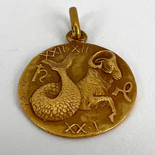 Load image into Gallery viewer, French 18K Yellow Gold Zodiac Capricorn Charm Pendant
