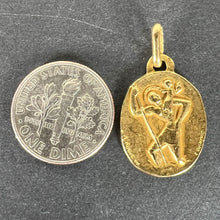 Load image into Gallery viewer, Augis Quentric French Saint Christopher 18K Yellow Gold Charm Pendant Medal
