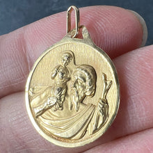 Load image into Gallery viewer, Vintage French Saint Christopher 18K Yellow Gold Charm Pendant Medal
