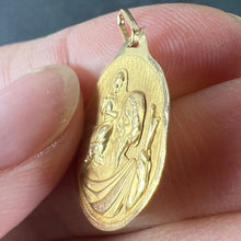 Load image into Gallery viewer, Vintage French Saint Christopher 18K Yellow Gold Charm Pendant Medal
