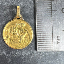 Load image into Gallery viewer, Vintage French Grun Saint Christopher 18K Yellow Gold Charm Pendant Medal
