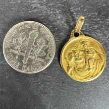Load image into Gallery viewer, Vintage French Grun Saint Christopher 18K Yellow Gold Charm Pendant Medal
